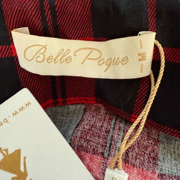 NWT Belle Poque Sleeveless Adjustable Halter Red Plaid Top M - Picture 8 of 9